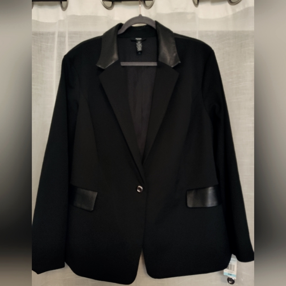 NWT Alfani Women's Deep Black Core II Macy's Blazer Jacket Size 20W